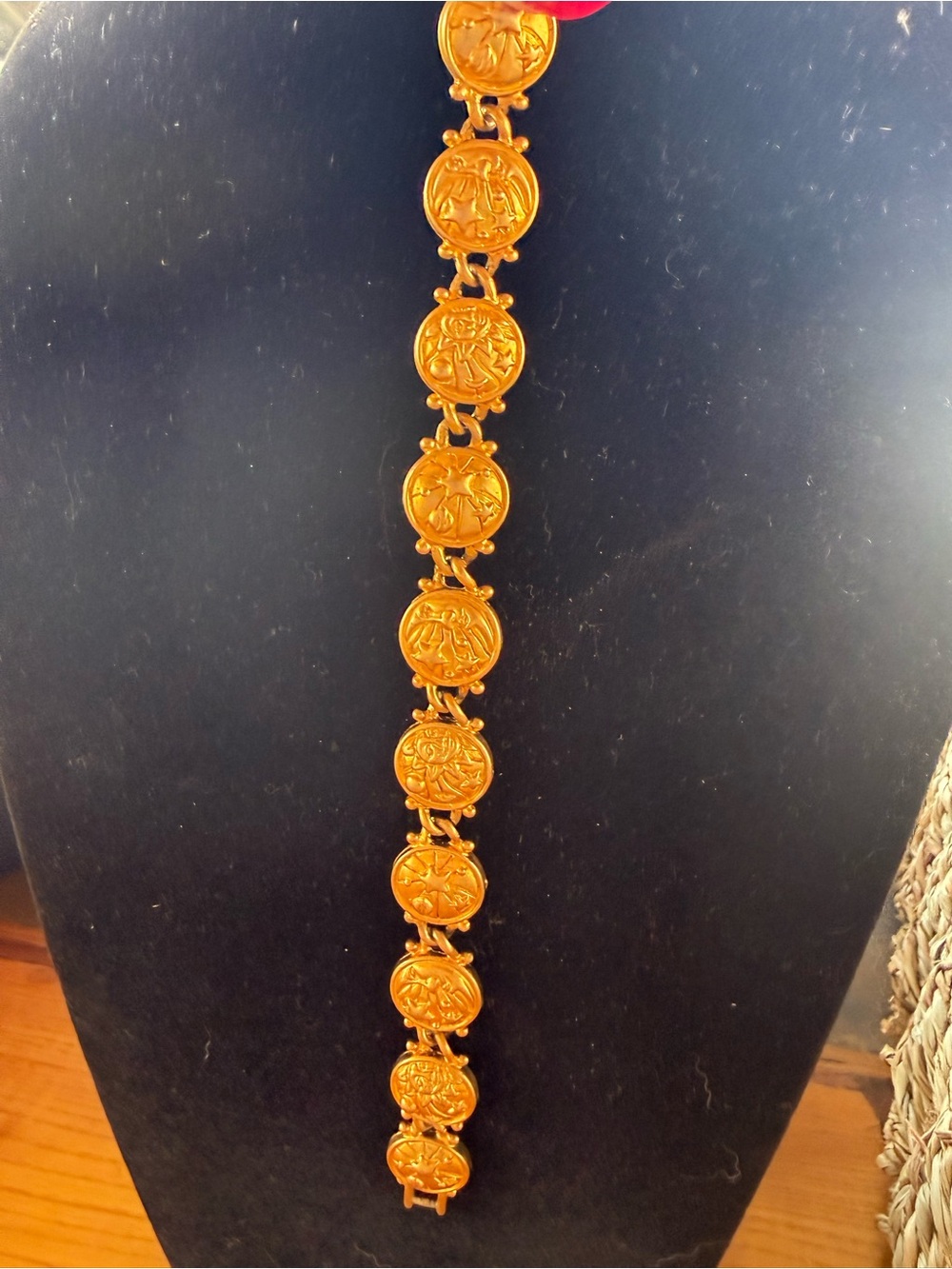 Gold-Tone Medallion Link Bracelet - Elegant Women’s Jewelry